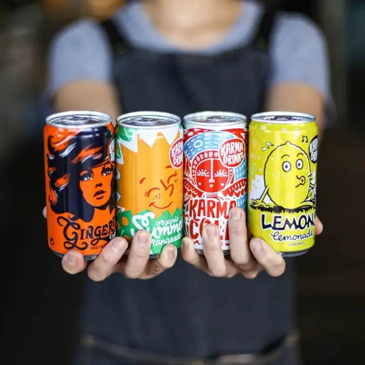 Karma Drinks can line up