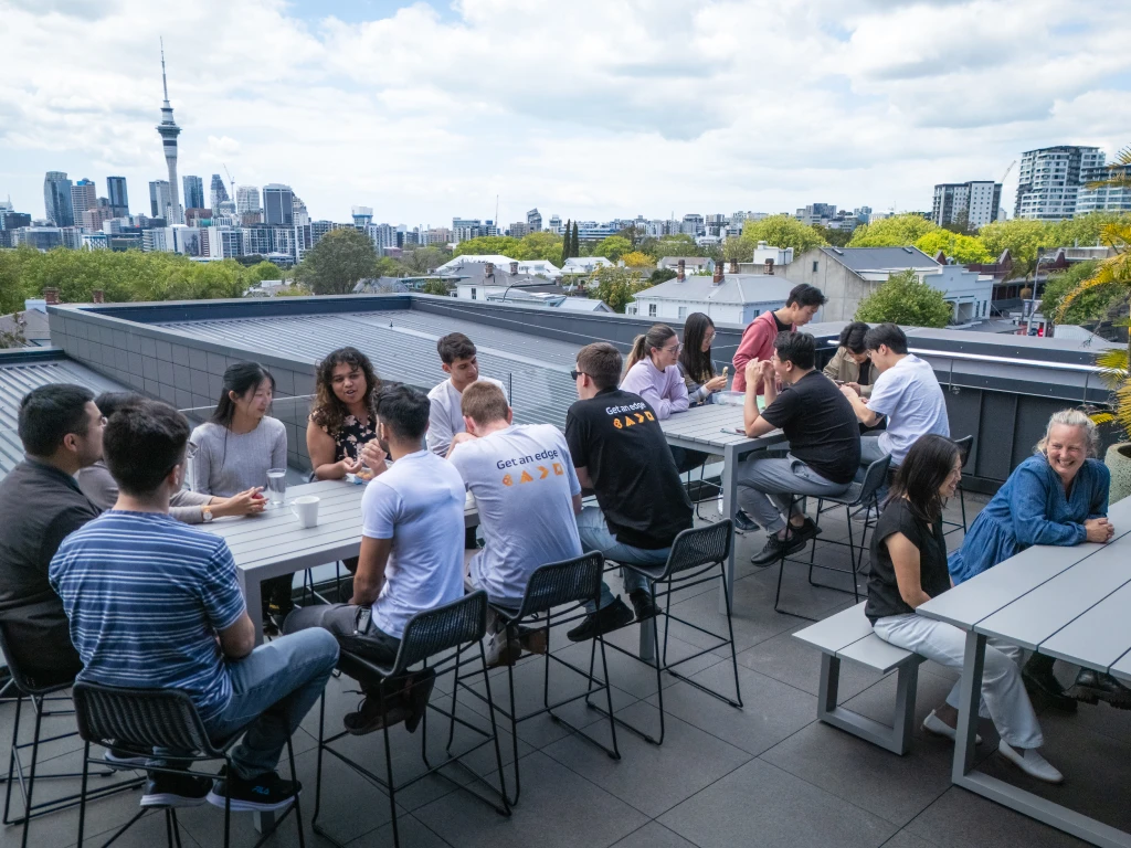 Sandfield team lunch on deck