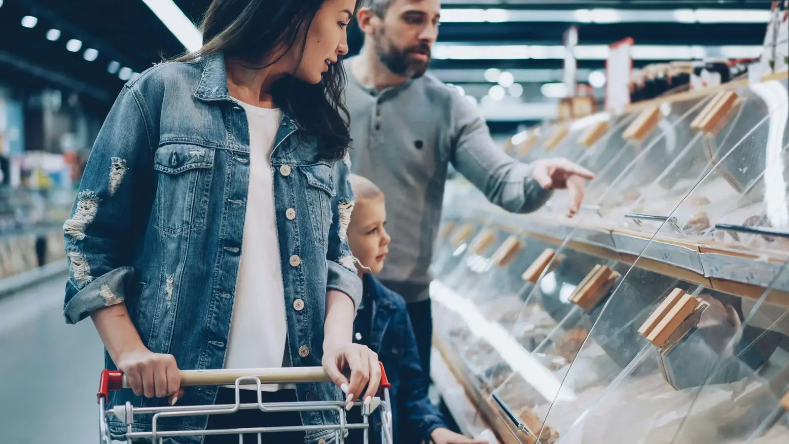 Family In Supermarket