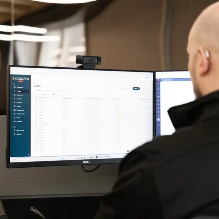 Crossfire team member looking at Crossfire Portal